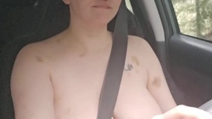 Driving naked and pissing