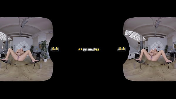 Sexy Blonde Gapes Her Pussy And Pees In VR