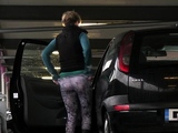 Desperate Girl Pisses In Car Park