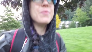 Desperate Outdoor Piss On The Pathway