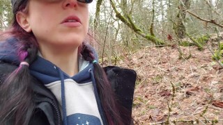 Girl Pissing In The Woods