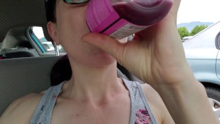 HUGE Piss In A Busy Parking Lot