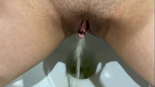 Morning yellow pissing compilation in toilet! Hairy unshaven pussy! Female POV!