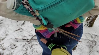 Nerdy Faery’s Rear View Snowy Piss
