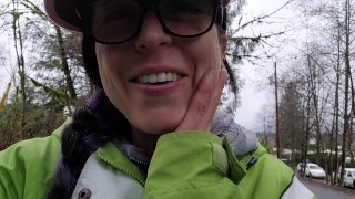 No Make up Rainy Day Squat By the Car