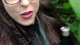 Peeing out in the forest