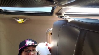 Pissing In A Coffee Cup In His Truck