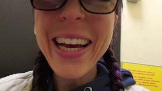 Pissing INto A Gas Station Garbage Can