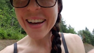 Pissing My Red Plastic Panties OUtside