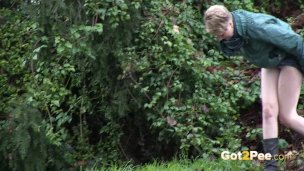 Public Pissing For Desperate Blonde