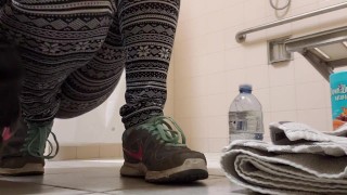 Standing Piss And Shower At The Gym