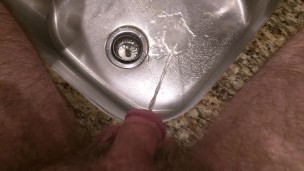 Deperation sissy piss in kitchen sink