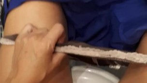 Holding pee, toilet desperation + mess, pee in my panty
