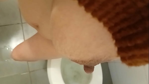 Peeing with my husband dressed as a woman. We go to the bathroom together.