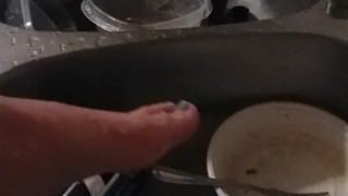 Pissing on dishes and feet